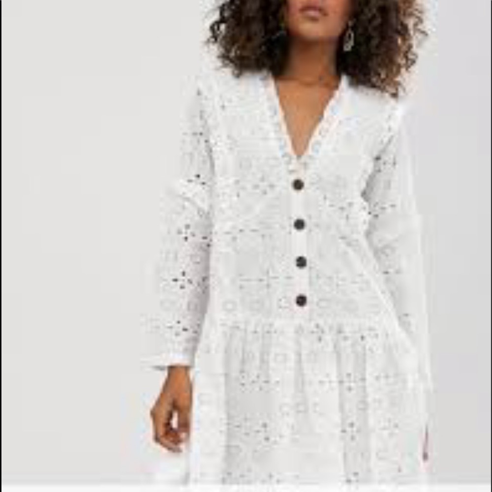 Loose Fit ASOS white eyelet dress - Picture 1 of 5